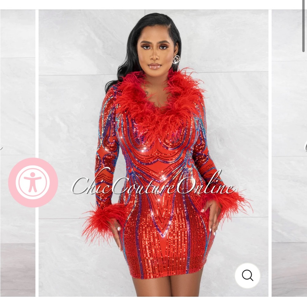 Red Purple Sequin mini dress